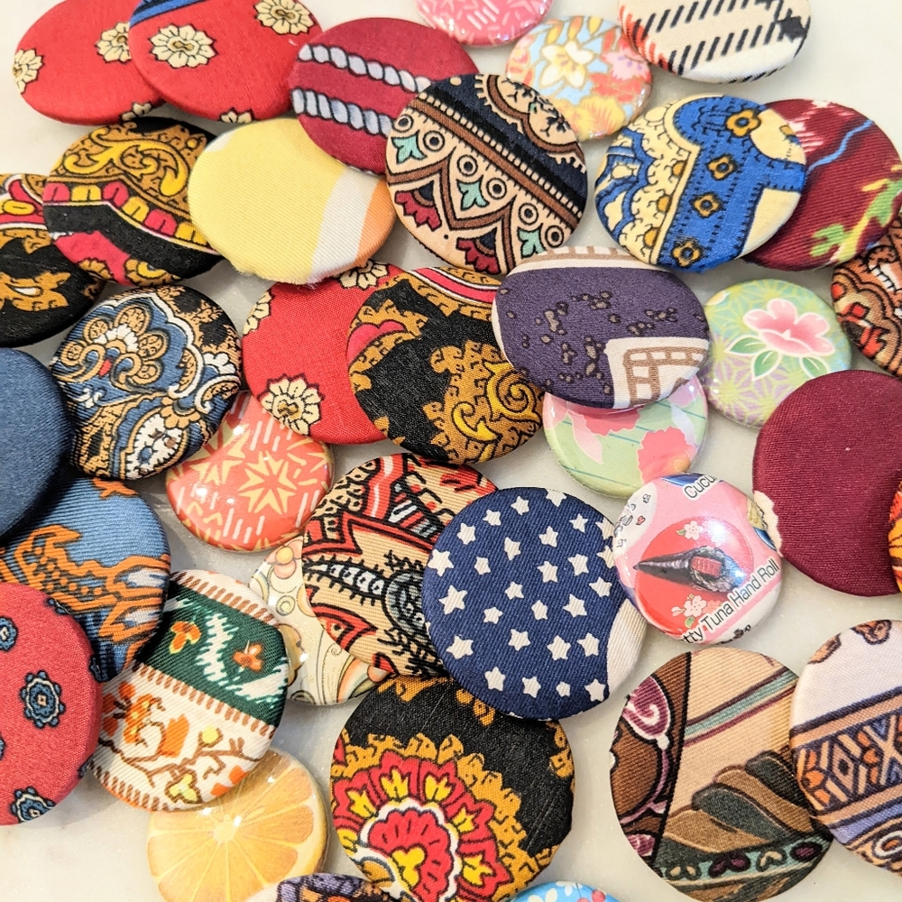 38 Vintage Fabric and Paper Pins